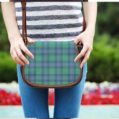 Shaw Ancient Tartan Plaid Saddle Bag Clan Macdonald, Saddle Handbags, Tartan Dress, Personalized Couple, Saddle Bag, Tartan Plaid, Crossbody Strap, Canvas Material, Saddle Bags