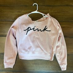 Brand: Victoria’s Secret Pink Color: Blush Pink With Black Writing Size: Medium Off The Shoulder Fit Cropped Style Cotton/Fleece Material New With Tags!!!! Off The Shoulder Sweatshirt, Black Writing, Pink Fleece, Color Blush, Blue Hoodie, Cropped Style, Pink Sweatshirt, Cotton Fleece, Grey Sweatshirt