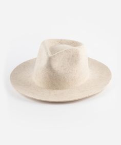 Gigi Pip felt hats for women - Zephyr Rancher - fedora teardrop crown with a stiff upturned brim [mix ivory] Winter Felt Hat With Flat Brim, Wide Brim Fur Felt Boater Hat For Fall, Fall Wide Brim Fur Felt Boater Hat, Fall Panama Hat With Curved Brim In Fur Felt, Spring Wool Fedora Hat, Solid Color Wide Brim Fur Felt Hat, Solid Wide Brim Fur Felt Hat, Fall Fur Felt Panama Hat With Flat Brim, Curved Brim Fur Felt Top Hat For Fall