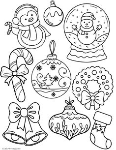 christmas ornaments and decorations coloring pages