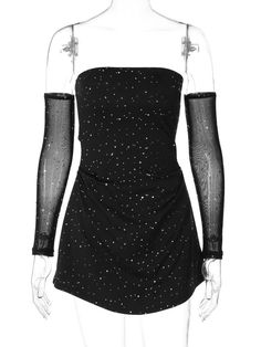 Please refer to our sizing chart for a guideline when choosing a size. 5 business days order processing time. 90% polyester 10% spandex Glitter Gloves, Tube Mini Dress, Techno Fashion, Sci Fi Fashion, Mini Tube Dress, Goth Dress, Backless Mini Dress, Sleeveless Hoodie, High Rise Pants