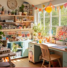 a room filled with lots of clutter and plants