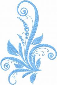 a blue flower with swirls on it