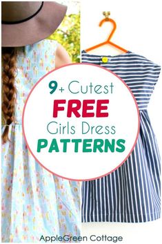 Easy Girls Dress, Vintage Girls Dress Pattern, Free Dress Pattern, Girls Dress Patterns, Free Sewing Projects, Dress Pattern Free, Kids Summer Dresses