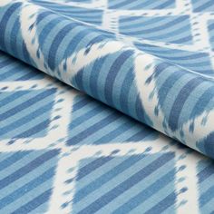 a blue and white patterned fabric