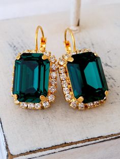 Emerald drop earrings,Emerad green earring,Emerald bridesmaids earring,Swarovski ,rectangle earring,Octagon earring,Emerald bridal earring by EldorTinaJewelry on Etsy https://www.etsy.com/listing/222253058/emerald-drop-earringsemerad-green Emareld Green Earrings, Elegant Rectangular Emerald Earrings For May Birthstone, Emerald Cut Jewelry For Evening Wear, Elegant Rectangular May Birthstone Earrings, Formal Rectangular Earrings With May Birthstone, Rectangular Crystal Earrings For Gifts, Glamorous Green Jewelry For Formal Occasions, Emerald Drop Crystal Earrings, Green Cubic Zirconia Jewelry For Evening