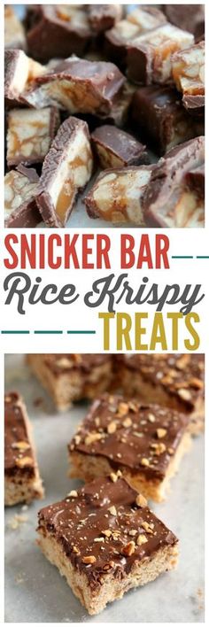 some kind of snack that is made with rice krispy treats and peanut brittles