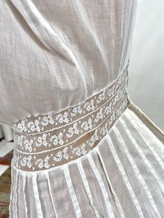 Antique Victorian Edwardian White Cotton Tea Dress Lace Floral Embroidery AS IS | eBay Classic Broderie Anglaise Dresses, Classic Broderie Anglaise Dresses For Daytime, Classic Broderie Anglaise Dresses For Daywear, Classic Dresses With Broderie Anglaise For Daywear, Formal Fitted Broderie Anglaise Dress, Elegant White Embroidered Dress For Daywear, Elegant Chikankari Embroidery Day Dress, Elegant Chikankari Embroidery Dresses For Daywear, White Broderie Anglaise Regency Dress