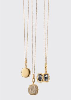 Monica Rich Kosann 18k Yellow Gold Diamond Cushion Locket Necklace - Bergdorf Goodman Monica Rich Kosann, Locket Necklace, Bergdorf Goodman, Locket, Gold Diamond, Tops Designs, Gold Necklace, Yellow Gold, Cushions