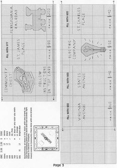 the cross stitch pattern is shown with instructions for how to sew and use it