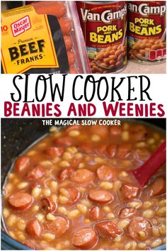 slow cooker beans and veggies recipe with text overlay