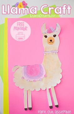 a llama craft is shown on a pink background