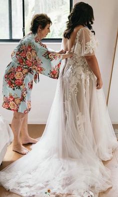 two brides getting ready for their big day