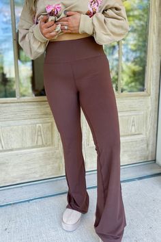 Linda High Waist Butter Soft Flared Bell Bottom Leggings - Be You Boutique Bell Bottom Leggings, Buttery Soft Leggings, Long Blonde Hair, Soft Leggings, Bell Bottom, Bell Bottoms, Java, Casual Tops, High Waist