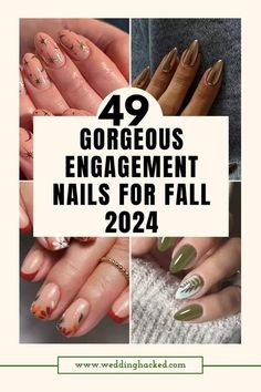 Add a bronze glow to your nails for warm, fall-inspired style! 🌿 Perfect for cozy days. 💖 Save now! Proposal Nails Engagement Fall, Nail Designs For Engagement Pictures, Engagement Nails 2024, Nails To Get Engaged With, Square Short Nail Designs, Fall Bride Nails, Engagement Nails Square, Engagement Shoot Nails, Engagement Photo Nails Ideas