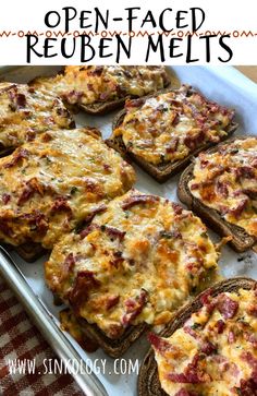 open faced reuben melts are an easy appetizer for any party or gathering