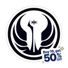 the star wars emblem sticker is on sale for $ 50, and it says buy 10