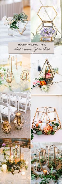 the wedding table is set up with candles, flowers and greenery in glass vases