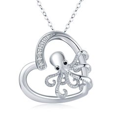 PRICES MAY VARY. ♥ The Octopus symbolizes good luck, courage and freedom. This Octopus necklace is sure to make the pendant more meaningful to you or the person that you are giving it to. ♥ Real Sterling Silver Material: The octopus necklace is made of genuine 925 sterling silver, and high polished with white gold to a brilliant shine; Sparkling clear AAA cubic zirconia have a nice refractive index almost identical to diamond, so they are brilliant shine. ♥ Dainty octopus necklaces will come wit Silver Heart Charm Necklace For Birthday Gift, Symbolic Sterling Silver Necklaces For Valentine's Day, Silver Symbolic Necklace For Valentine's Day, Symbolic Heart Charm Necklaces For Gifts, Symbolic Heart Charm Necklaces As Gift, Heart Necklace With Lobster Clasp As Gift, Symbolic Heart Charm Necklace Gift, Symbolic Necklace With Heart Charm As Gift, Silver Heart Necklace Gift