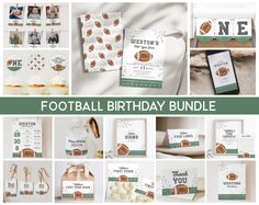 the football birthday bundle includes photos and cards