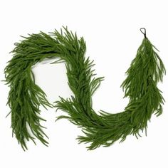 a green wreath is hanging on a white wall and it looks like the letter o