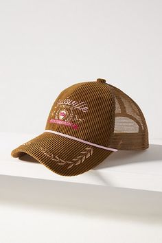 Anthropologie City Trucker Hat Funny Trucker Hats For Women, Trendy Trucker Hats, Womens Trucker Hat, Sherpa Bucket Hat, Patagonia Trucker Hat, Rancher Hat, City Woman, Striped Beanies, Cloche Hat