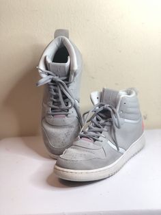 Nike Jordan Heritage GG “Wolf Grey Hyper Pink” 886314-009 Size 7Y / Women’s 8.5. Shoelace was replace with a new one but we will also provide together with the old lace. PLEASE READ THE DESCRIPTION AND PAY ATTENTION TO THE MEASUREMENT GIVEN AND MAKE SURE IT'S FIT. MOST VINTAGE SIZES WERE DIFFERENT THAN SIZING TODAY.THIS IS USED ITEM.PLEASE DON'T EXPECT IT TO BE LIKE NEW OR IN PRISTINE CONDITION. ITEM MAYBE EXPECTED TO POSSIBLY HAVE WEARS (stain, unstitching, rips, holes, discoloration/fading, cr Sporty Gray Winter Sneakers, Gray Sneakers For Winter Streetwear, Adidas Tubular Defiant, Nike Jordan, Pay Attention, Shoe Laces, The Old, Adidas Sneakers, Jordan