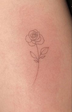 Tiny Tattoos Rose, Simple Rose Tattoo With Words, Tiny Rose Tattoo Wrist, White Ink Rose Tattoo, Single Needle Rose Tattoo, Rose Tiny Tattoo, Simplistic Rose Tattoo, Rose Tattoo Dainty, Mini Tattoos Rose