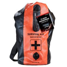 an orange and black survival kit