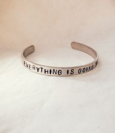 Everything Is Going To Be Ok Bracelet Inspirational Hypoallergenic Friendship Bracelets, Meaningful Friendship Bangle Bracelets, Meaningful Hypoallergenic Friendship Bracelets, Inspirational Hypoallergenic Bracelets For Everyday, Inspirational Hypoallergenic Bracelet For Friendship, Meaningful Everyday Bangle Bracelets, Everyday Meaningful Bangle Bracelets, Personalized Meaningful Friendship Bracelets, Hypoallergenic Meaningful Bracelets For Friendship