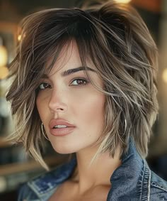 Short Length Haircut With Bangs, Modern Long Hairstyles, Long Hairstyles For Women, Medium Hair Styles For Women, Best Hairstyles For Women, Choppy Bob Haircuts, Women In Their 40s, Natural Afro, Layered Haircuts For Medium Hair