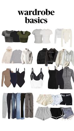 My Dream Closet Outfits, Basic Outfit Ideas For School Casual, Basic Clothes Essentials, Clothes Must Haves, Outfit Ideas For School Casual, Must Have Clothes, Wardrobe Essentials List, Wardrobe Must Haves, Basic Clothes