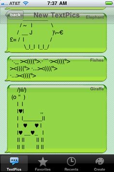 an iphone screen showing the texting options for different types of letters and numbers on it