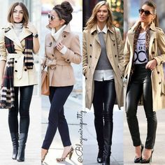 Trench Coat Outfit Winter, Winter Coat Outfits, Fall Fashion Coats, Neue Outfits, Black Leather Pants, Coat Outfits