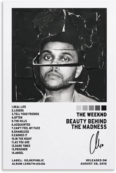 the weeknd's poster for their upcoming album, beauty behind the madness