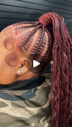 22K likes, 71 comments - artistryofketa on March 10, 2024: "She said she wanted red braids so that’s what we did 🥰😂 Happy Birthday to my mom 🥹💓    Stitch Braid Bohemian Ponytail 🍓  💵 $25 deposit required upon booking, March slots still open. 🌹💝 FOLLOW • @artistryofketa if viewing ✂️ • •  #girlboss #nashvillehairstylist #nashvilleslayer #boxbraids #boxbraidsatlanta #traditionalsewin #quickweavebob #tribalbraids #popsmokebraids #halfuphalfdownhairstyle #bohobraids #heart #nashville #... Stitch Braids Cornrows Updo, High Ponytail Hairstyles With Weave, Feedin Ponytail Hairstyles Black Women, Scalp Braid Ponytail, Braided Bohemian Ponytail, Braiding Ponytail Hairstyles Black, Out Of Town Hairstyles Black Women, Braided All Back Hairstyles, Scalp Braided Ponytail