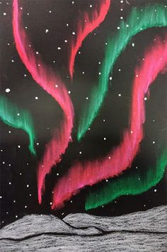 the aurora bores are painted on black paper