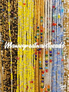 "FREE SHIPPING Please Note: **We have different options, please scroll to see options or message if you want even MORE OPTIONS **These waist beads ship from Ghana, West Africa. They are traditional and authentic yet fancy and fashionable.* **Shipping takes 3-5 days to be delivered or longer based on processing time. **Payment method: PayPal (Message for email) #Waist beads sizes vary from 35\"-45\" #They are all made with cotton threads #Bead sizes vary from 6/0, 8/0 12/0 Package options: Packag Traditional Party Waist Beads, Multicolor Faceted Beads Waist Beads For Festival, Colorful Waist Beads For Summer, Multicolor Round Waist Beads For Summer, Colorful Waist Beads For Festivals, Festival Waist Beads With Beaded Chain, Festival Waist Beads With Round Beaded Chain, Colorful Round Beads Waist Chain, Handmade Summer Waist Beads