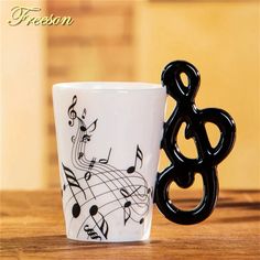 44248850399395|44248850432163 Violin Design, Coffee Music, Cerámica Ideas, Tea Milk, Ceramic Tea Cup, Musical Note, Music Note, Gift For Music Lover, Novelty Gifts