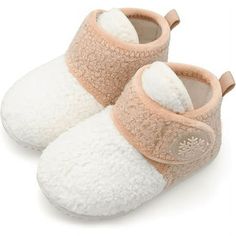 Barerun Toddler Boys Girls High Top Warmer Slippers >>Thick soles are warmer than sock shoes<< Non-irritating to baby's skin, flexible and lightweight, comfortable to wear -- Boot Style -- Lamb Fleece -- Hook & Loop Closure -- Thick and Warm Lining -- Non-slip Rubber Sole -- Detachable insole -- Soft & Lightweight Size: 6-12 Months Infant.  Color: Clear.  Gender: female. Newborn Crib, Christmas Shoes, Boys Fleece, Warm Shoes, Warm Slippers, Walker Shoes, Boot Style, Warm Socks