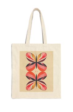 Add the beauty and grace of butterflies to your boho summer accessories.  This reusable, fashionable, bohemian 100% cotton tote bag comes in one size, 15" x 16, and it's perfect for everyday wear.  The bag features 20" handles (made from the same canvas), making it easy to sturdy enough to hold lots of groceries or whatever you need to carry, with no problem.  100% cotton canvas, Heavy fabric (12 oz/yd² (406.9 g/m will last for years!  Spot clean, air dry.  This vibrant pink butterflies are unique and add the perfect pop of color to this tote.   Perfect for beach bags, summer vacations, farmers market shopping, sustainable grocery shopping, overnight bag, yoga and gym clothes, summer reading and more.  It can also be the perfect gift for your favorite boho fashionista or a well deserved gi Summer Multicolor Shoulder Bag As Gift, Multicolor Summer Shoulder Bag As Gift, Summer Gift Multicolor Shoulder Bag, Multicolor Shoulder Bag For Summer Gift, Retro Natural Color Summer Bag, Bohemian Tote Beach Bag As Gift, Bohemian Shoulder Bag As Spring Gift, Bohemian Shoulder Bag For Spring Gift, Bohemian Rectangular Beach Bag For Gifts