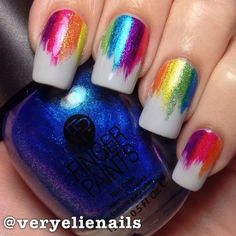 Rainbow Nail Art, Colorful Nail, Gradient Nails, Rainbow Nails, Nail Polish Designs, Nail Art Summer