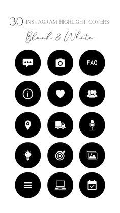 Minimalist Black & White Professional Instagram Story Highlight Covers | Business Instagram Icons Instagram Minimalist Icon, Instagram Highlight Covers Baby Black, Highlights For Men, Professional Instagram, Business Things, Instagram Story Highlight Covers, Black Instagram, White Instagram, Voucher Design