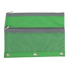 Wholesale 3 Ring Binder Pencil Case with Mesh Pocket - 5 Colors - Green Pencil Case With Pen Holders For Storage, Green Pencil Case With Pen Holders, Rectangular Organizers For Back To School, Rectangular Organizers For Students, Back To School, Rectangular Student Organizer For Back To School, Green Rectangular Zipper Pouch Stationery, Portable Green Pencil Case For School, Green Rectangular Stationery Zipper Pouch, Portable Green Pencil Case For Storage