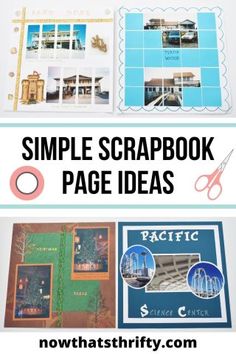 the simple scrapbook page has been made with paper and scissors