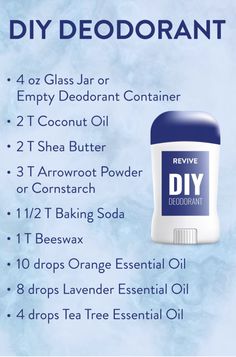 Deodorant Essential Oil Blends, Diy Antiperspirant Deodorant, Diy Lume Deodorant Recipe, Essential Oils For Deodorant, Essential Oil Diy Projects