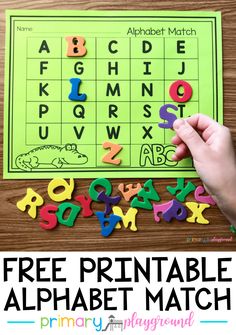 an alphabet match with letters and numbers to make it easier for children to learn how to use