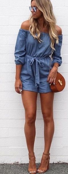 Cute romper. More Looks Pinterest, Peplum Tops, Summer Trends Outfits, Fashion Blogger Style, Maxi Skirts, Heidi Klum