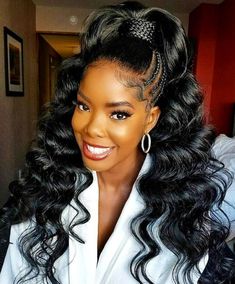 Enhance your appeal with ponytail wigs, providing an attractive look that combines style and convenience effortlessly. #Closure #Weave #Braids #HairFactory #HairSale Hear Styles, Prom Ponytail Hairstyles, Wedding Ponytail Hairstyles, Cute Ponytail Hairstyles, Tail Hairstyle, High Ponytail Hairstyles, Weave Ponytail Hairstyles, Weave Ponytail, Cute Ponytails