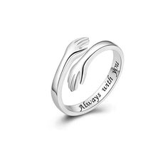 PRICES MAY VARY. Hug rings for women men:The hug ring is engraved with always with you, which means that no matter where I am, I will always be with you, and you will always have my warm hug, silver rings for women men Perfect gifts for her him:Give your loved one a hug, if you are far apart, hug rings can be used as mother daughter rings gifts for mom daughter, friendship rings gifts for best friend, couples gifts for wife girlfriend husband boyfriend and all your loved ones, couple rings for h Hug Rings, Hug Card, Hug Ring, Forever Rings, Hand Rings, Mother Daughter Gifts, Friendship Rings, Packaging Gift, Hand Ring